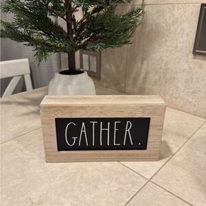 Rae Dunn Black and White 'Gather' Wooden Sign
